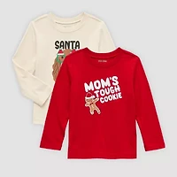 Okie Dokie Toddler & Little Boys Crew Neck Long Sleeve Regular Fit 2-pc. Graphic T-Shirt