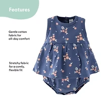 The Peanutshell Baby Girls Sleeveless Floral 2-pc. Romper