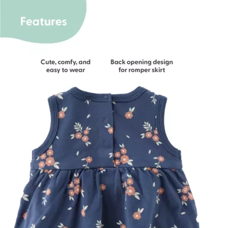 The Peanutshell Baby Girls Sleeveless Floral 2-pc. Romper