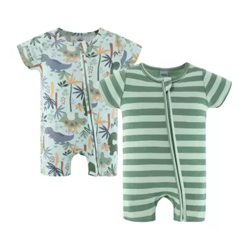 The Peanutshell Baby Boys Short Sleeve Striped 2-pc. Romper