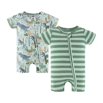 The Peanutshell Baby Boys Short Sleeve Striped 2-pc. Romper