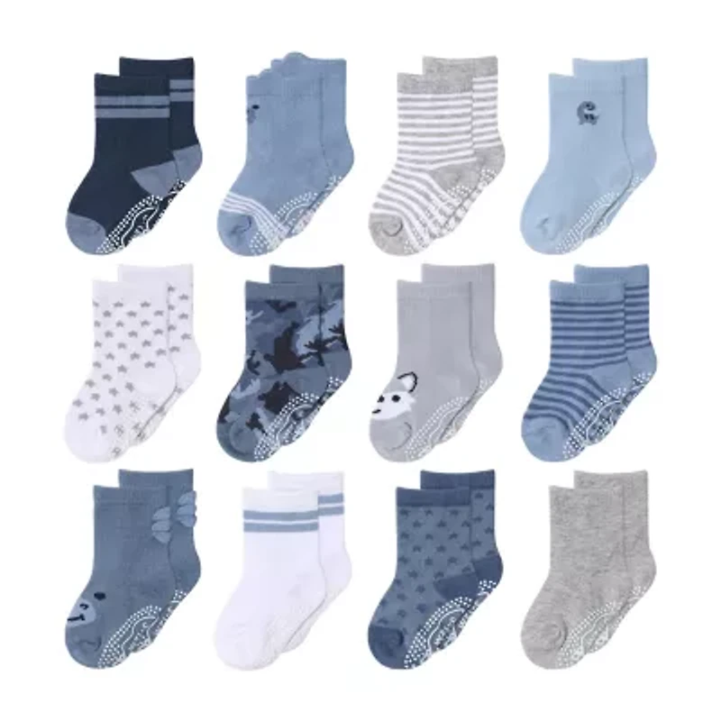 The Peanutshell Baby Boys 12 Pair Crew Socks