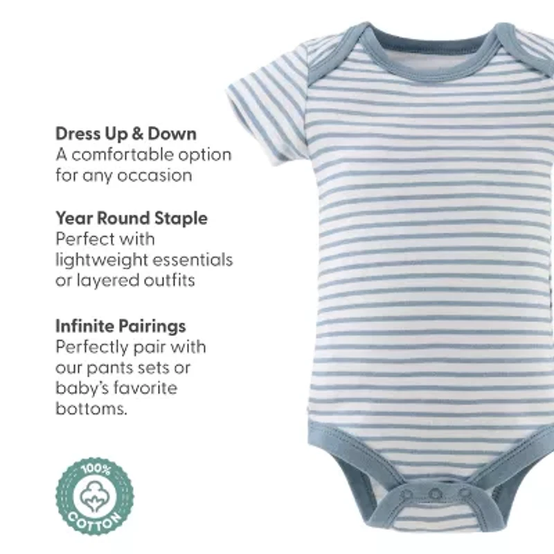 The Peanutshell Baby Boys Round Neck Short Sleeve 4-pc. Bodysuit