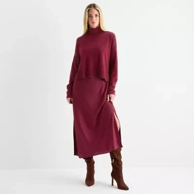 Sam And Jess Womens Long Sleeve Sweater Dress Set