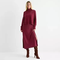 Sam And Jess Womens Long Sleeve Sweater Dress Set