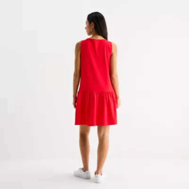 Isabel & Nina Womens Round Neck Sleeveless Shift Dress