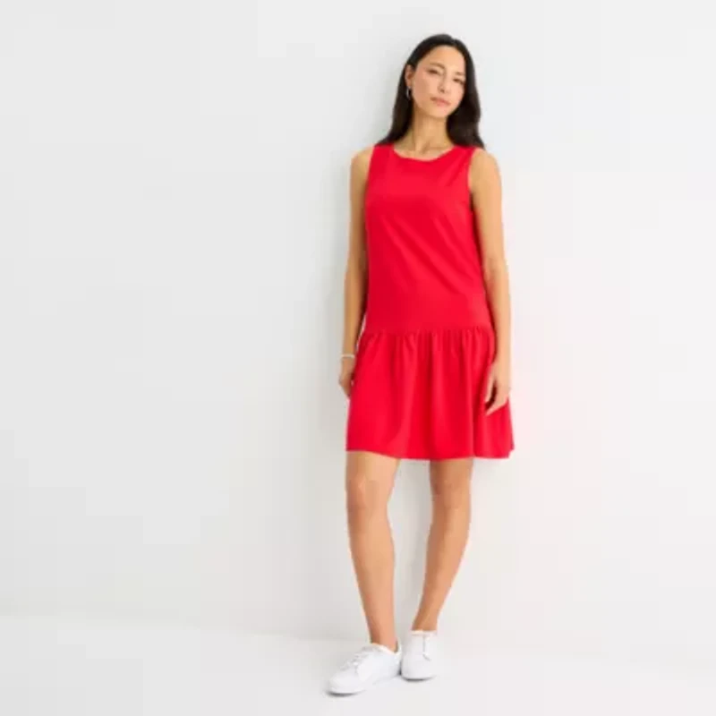 Isabel & Nina Womens Round Neck Sleeveless Shift Dress