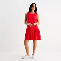 Isabel & Nina Womens Round Neck Sleeveless Shift Dress