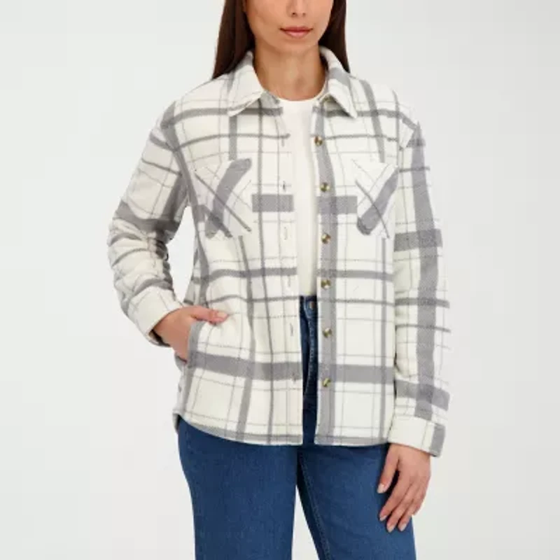 Hfx Womens Faux Fur Lightweight Shirt Jacket