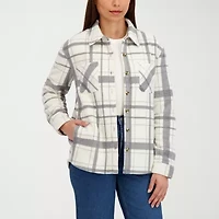 Hfx Womens Faux Fur Lightweight Shirt Jacket