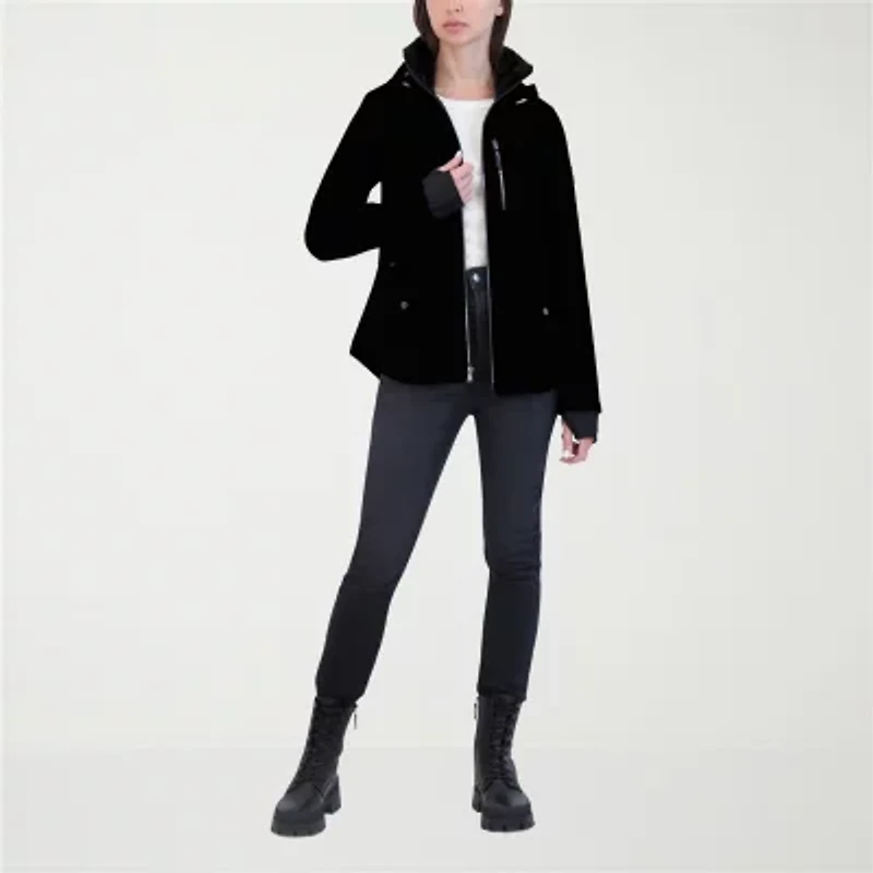 Hfx Womens Faux Fur Water Resistant Midweight Softshell Jacket