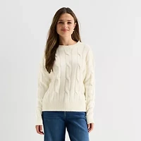 Arizona Juniors Womens Crew Neck Long Sleeve Pullover Sweater