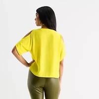 Bold Elements Womens V Neck Short Sleeve Blouse