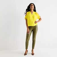 Bold Elements Womens V Neck Short Sleeve Blouse