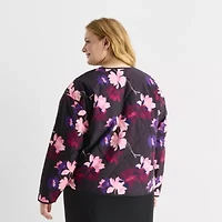 Liz Claiborne Womens Plus Lightweight Quilted Jacket