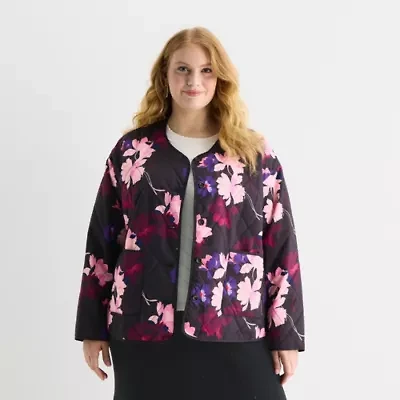 Liz Claiborne Womens Plus Lightweight Quilted Jacket