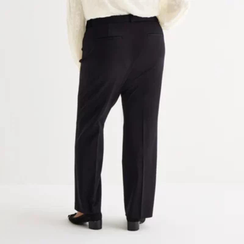 Liz Claiborne Emma Ponte Womens Plus Flare Mid Rise Pull-On Pant