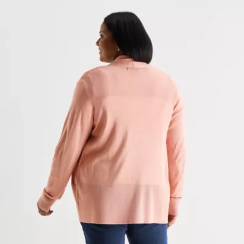 Liz Claiborne Womens Long Sleeve Layered Sweater Plus