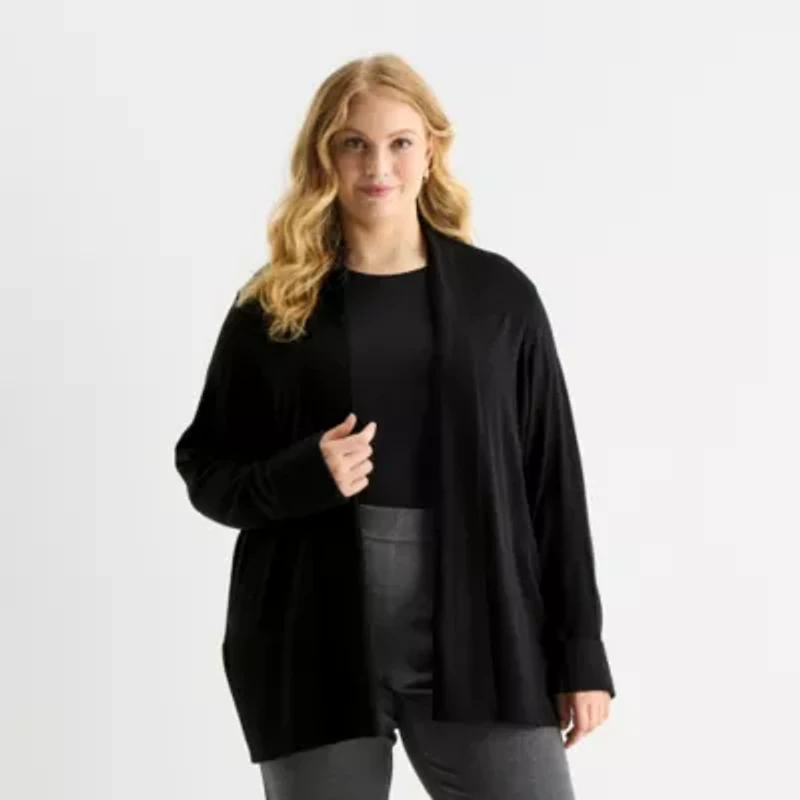 Liz Claiborne Womens Long Sleeve Layered Sweater Plus