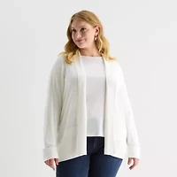 Liz Claiborne Womens Long Sleeve Layered Sweater Plus