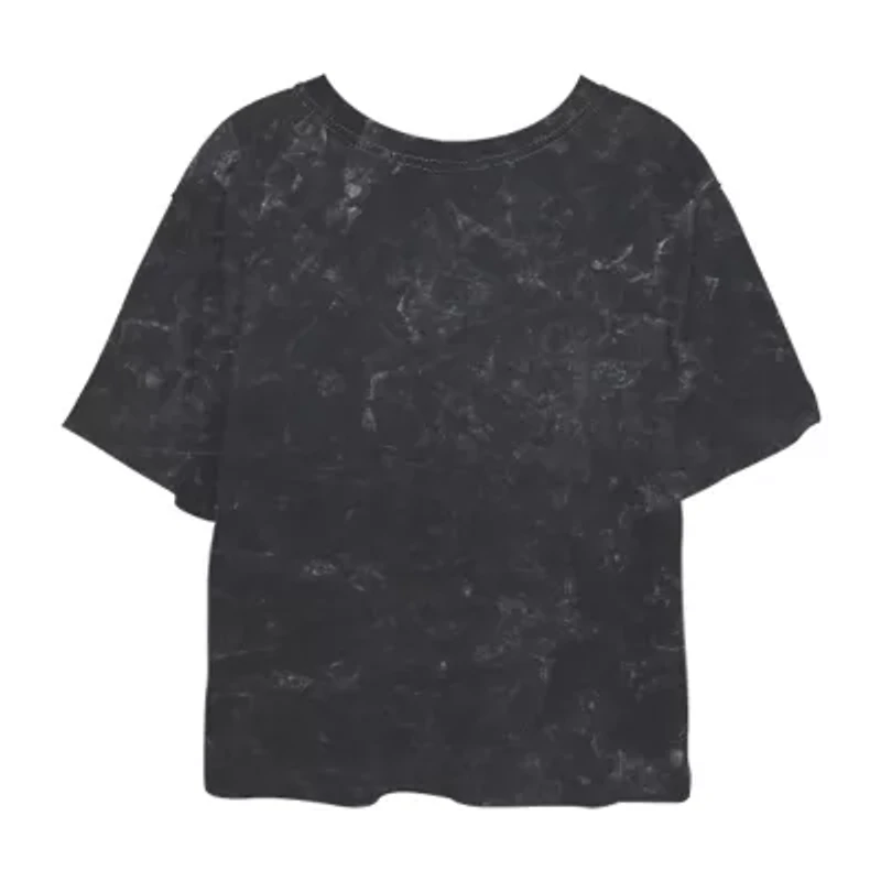 Kpop Demon Hunters Huntrix Cropped Tee Womens Juniors Crew Neck Short Sleeve Classic Fit Graphic T-Shirt