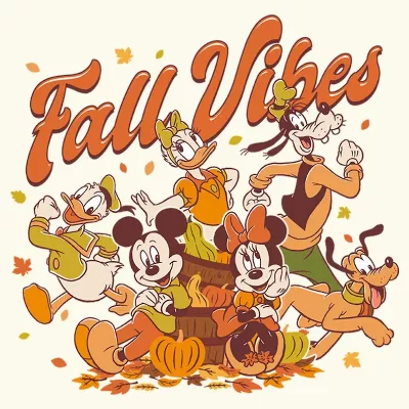 Womens Juniors Crew Neck Short Sleeve Classic Fit Mickey and Friends Graphic T-Shirt