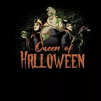 Disney Villians Queens Of Halloween Tee Womens Juniors Crew Neck Short Sleeve Classic Fit Graphic T-Shirt