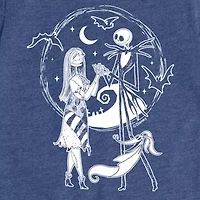 Disney Collection Girls Round Neck Short Sleeve Nightmare Before Christmas Graphic T-Shirt