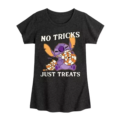 Disney Collection Girls Round Neck Short Sleeve Graphic T-Shirt