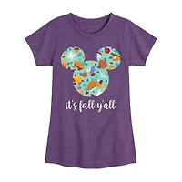 Disney Collection Girls Crew Neck Short Sleeve Minnie Mouse Graphic T-Shirt