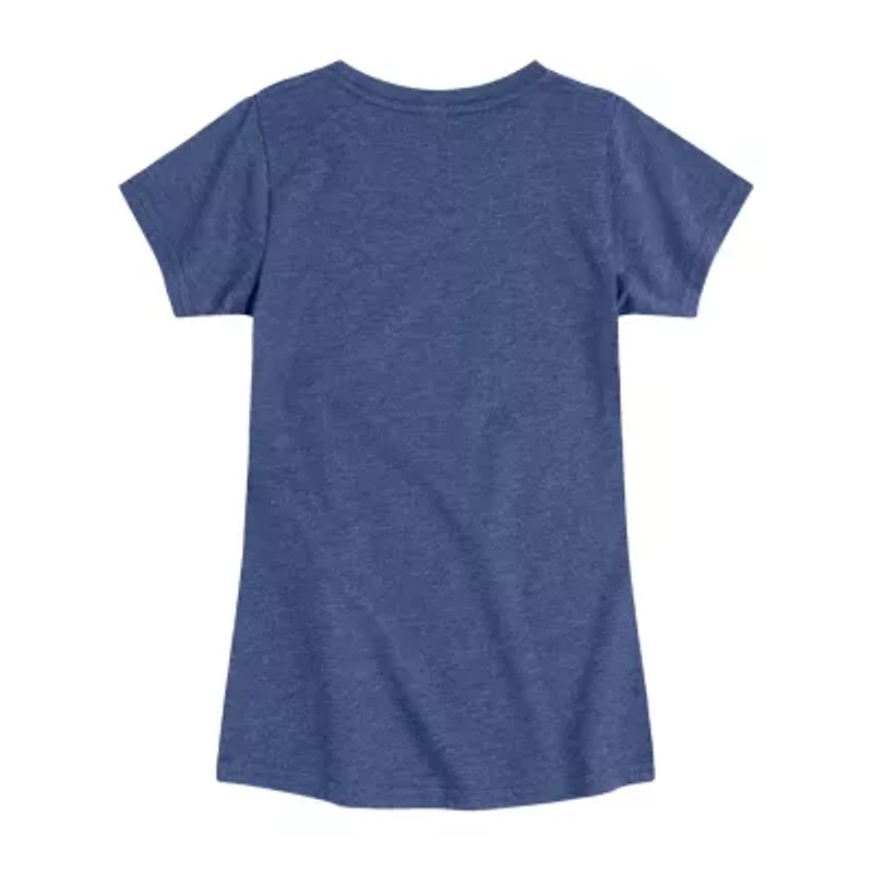 Disney Collection Girls Crew Neck Short Sleeve Marvel Graphic T-Shirt