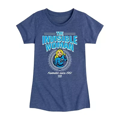 Disney Collection Girls Crew Neck Short Sleeve Marvel Graphic T-Shirt