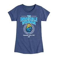 Disney Collection Girls Crew Neck Short Sleeve Marvel Graphic T-Shirt