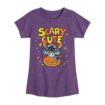 Disney Collection Girls Round Neck Short Sleeve Graphic T-Shirt
