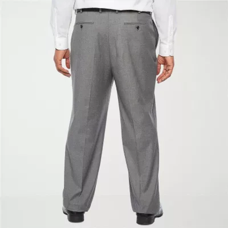J. Ferrar Ultra Comfort Mens Big and Tall Stretch Fabric Classic Fit Flat Front Suit Pant