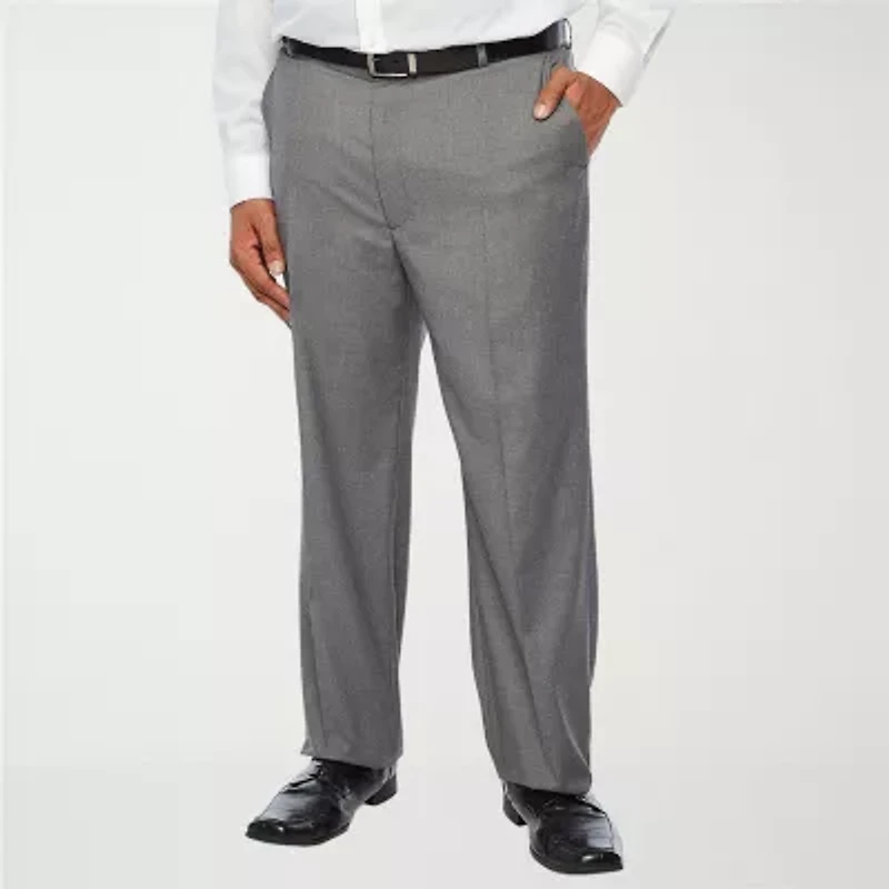 J. Ferrar Ultra Comfort Mens Big and Tall Stretch Fabric Classic Fit Flat Front Suit Pant
