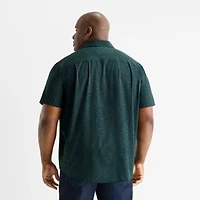 Shaquille O'Neal XLG™ Mens Short Sleeve Classic Fit Big and Tall Button-Down Shirt