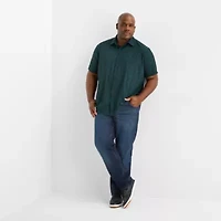 Shaquille O'Neal XLG™ Mens Short Sleeve Classic Fit Big and Tall Button-Down Shirt