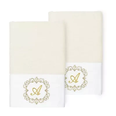 Linum Home Textiles Monica Gold 2-pc. Embellished Hand Towel