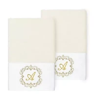 Linum Home Textiles Monica Gold 2-pc. Embellished Hand Towel