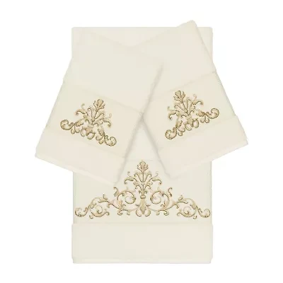 Linum Home Textiles Scarlet Embellished 3-pc. Bath Towel Set