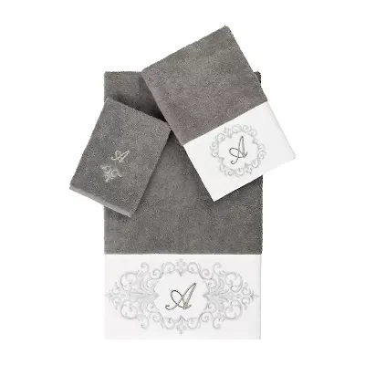 Linum Home Textiles Monica Silver Embellished -pc. Bath Towel Set