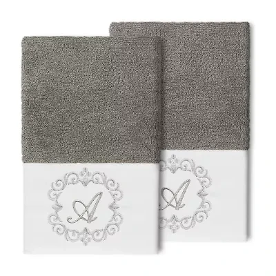 Linum Home Textiles Monica Silver 2-pc. Embellished Hand Towel