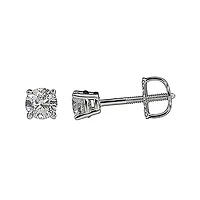 1/2 CT. T.W. Round Diamond 18K White Gold Stud Earrings