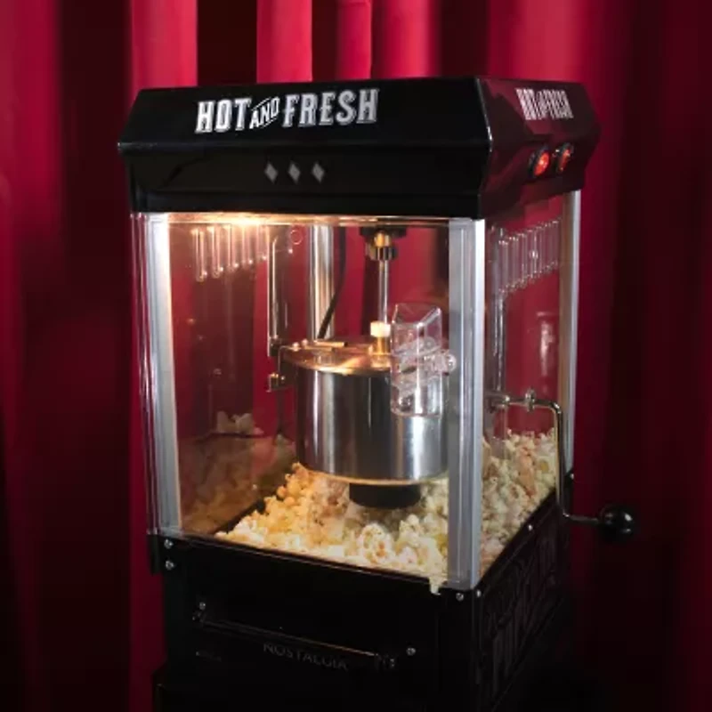 Nostalgia™ KPM200CTBK 2.5 Ounce Popcorn Cart with 5-Quart Popcorn Bowl