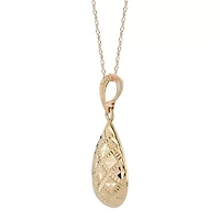 Womens 14K Gold Pear 18 Inch Pendant Necklace