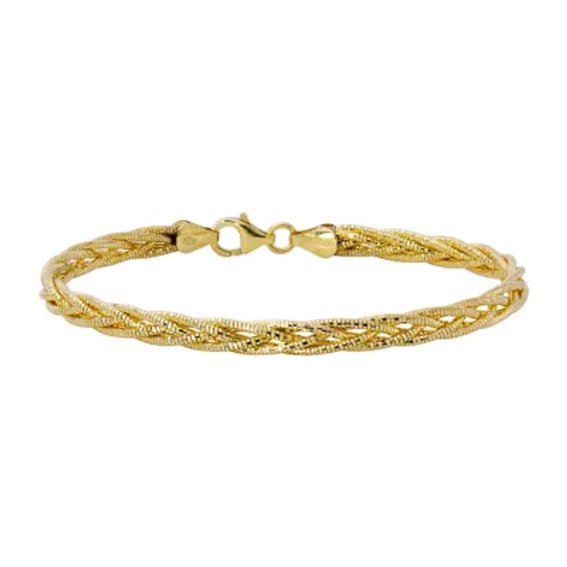 Made in Italy Womens 24K Gold Over Silver Charm Bracelet