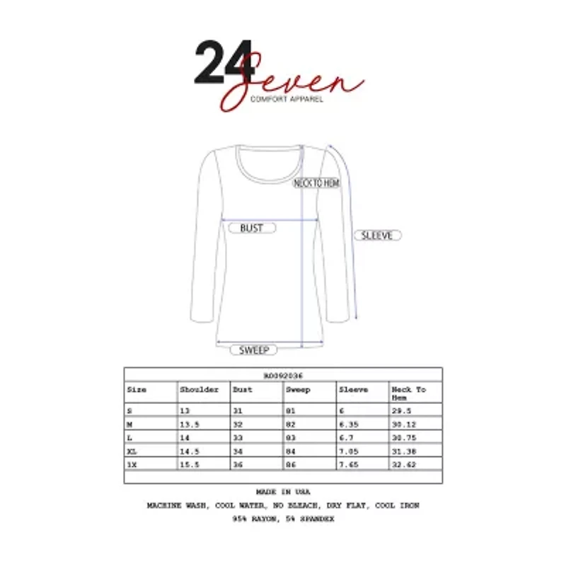 24/7 Comfort Apparel V Neck Short Sleeve Loose Fit Tunic Top