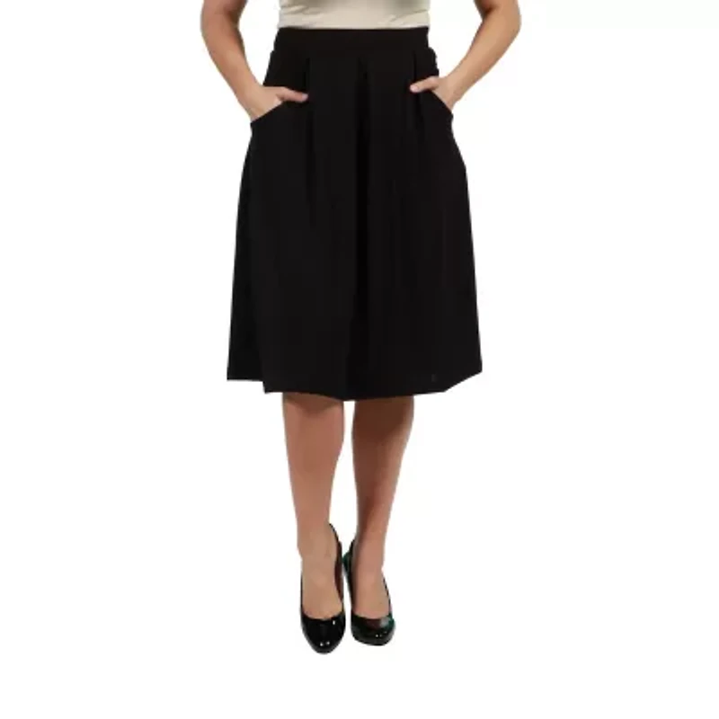 24seven Comfort Apparel Womens Mid Rise A-Line Skirt