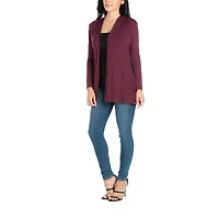 24/7 Comfort Apparel Womens Open Front Light Weight Hooded Cardigan